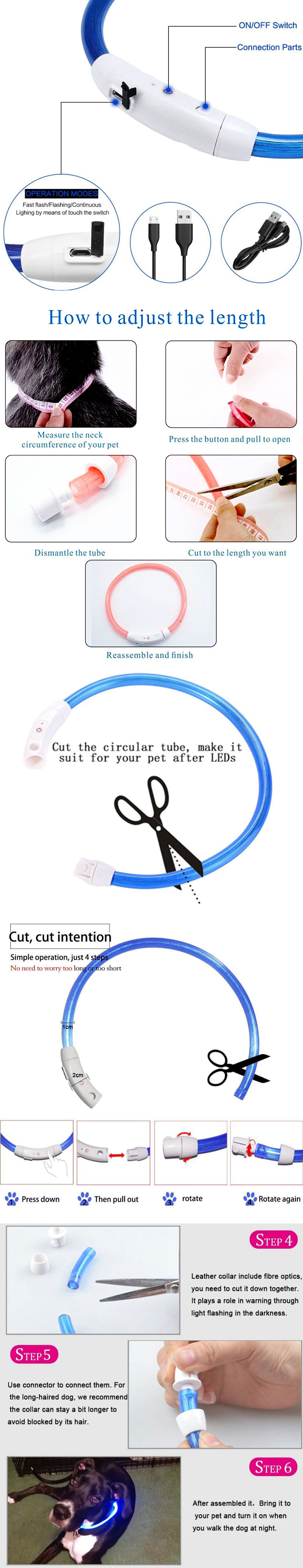 MIC9导致Fluorescnet安全性宠物狗衣领